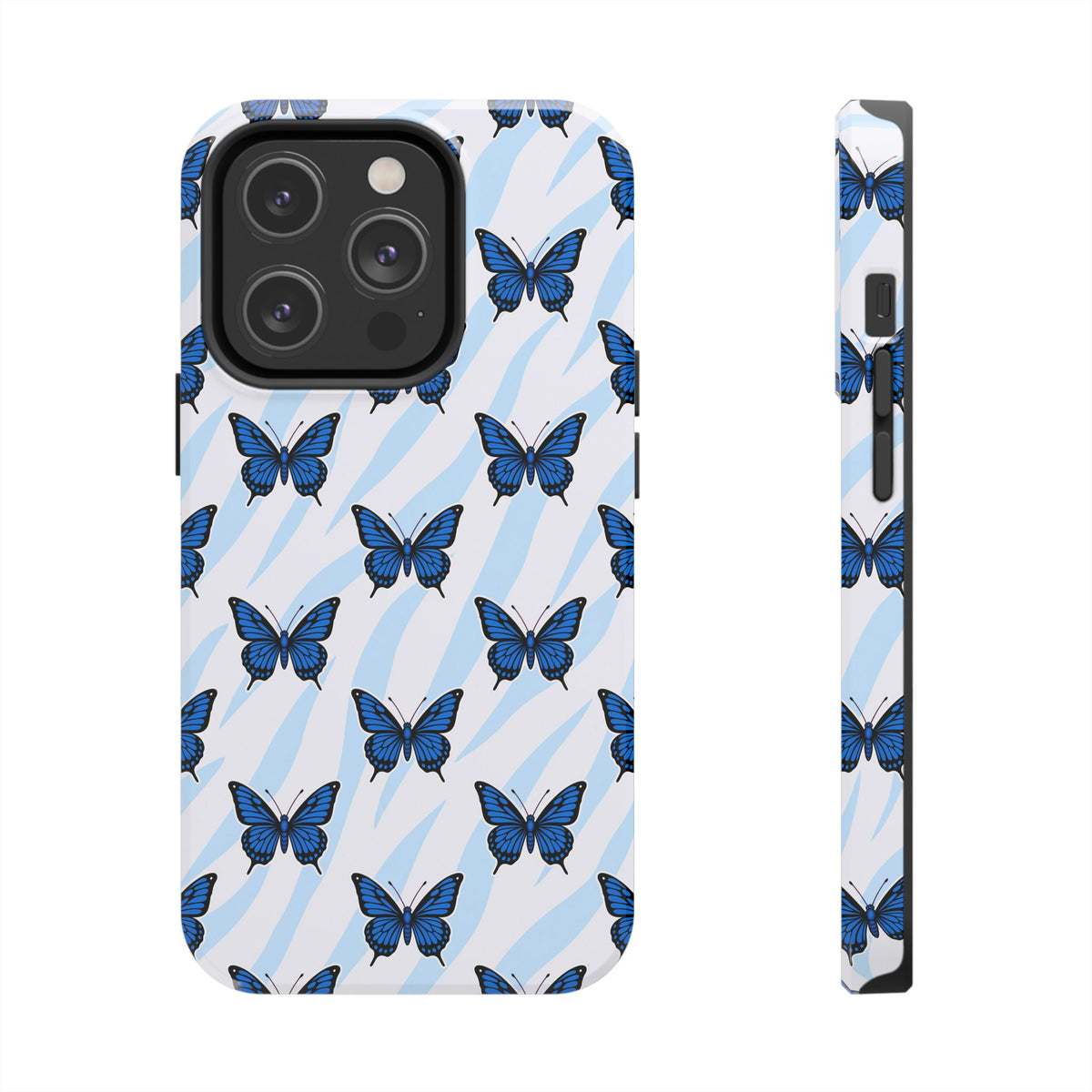 Blue Butterfly and Zebra— Tough Phone Case