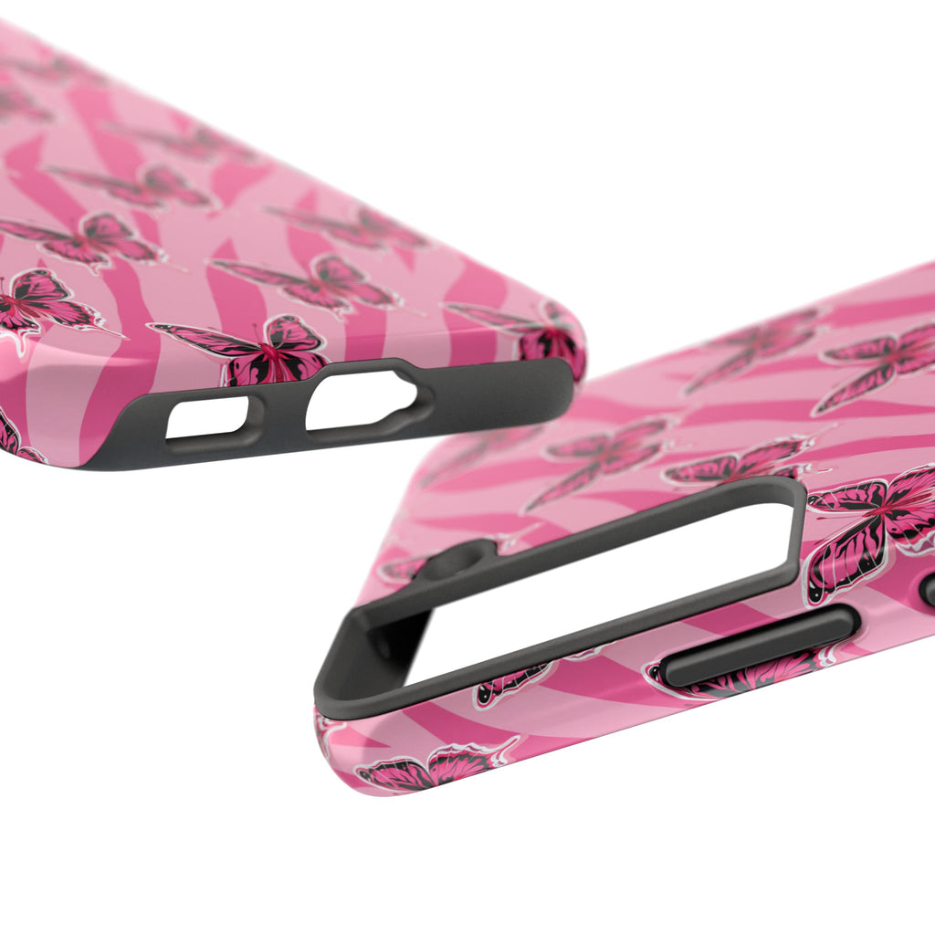Pink Butterfly and Zebra— Tough Phone Case