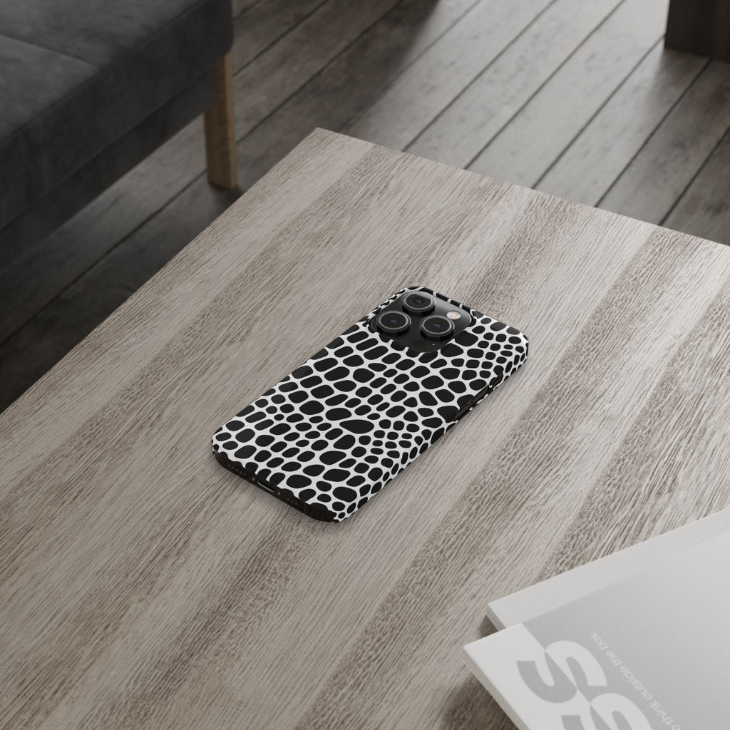 Black and White Gator — Slim iphone Case