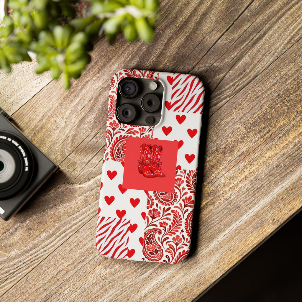 Red Boot Multi Pattern— Slim iPhone Case