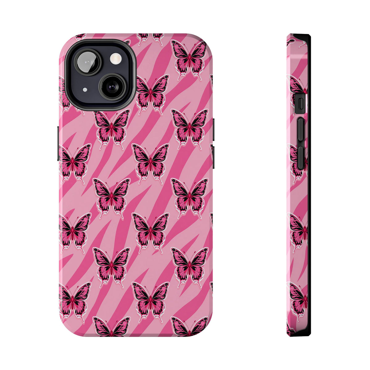 Pink Butterfly and Zebra— Tough Phone Case