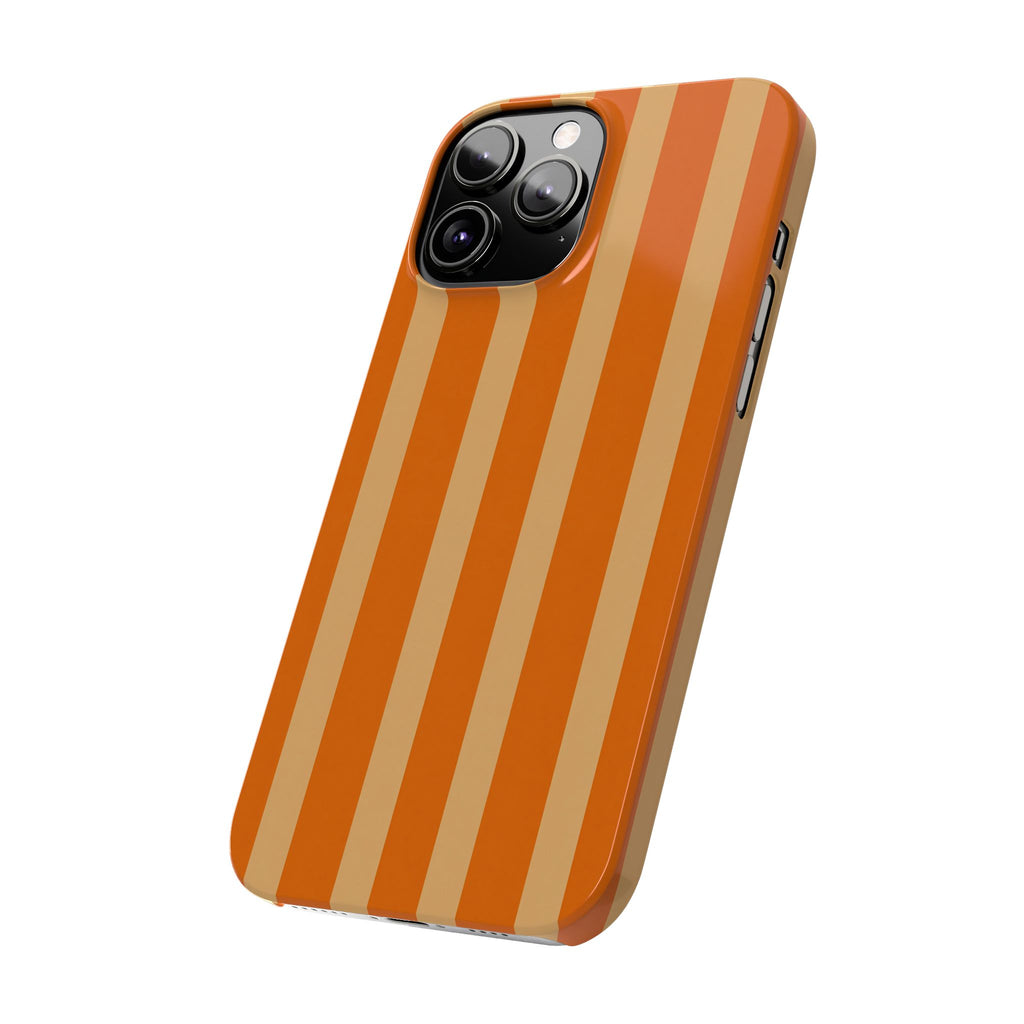 Retro Orange Stripes - Slim iphone Case