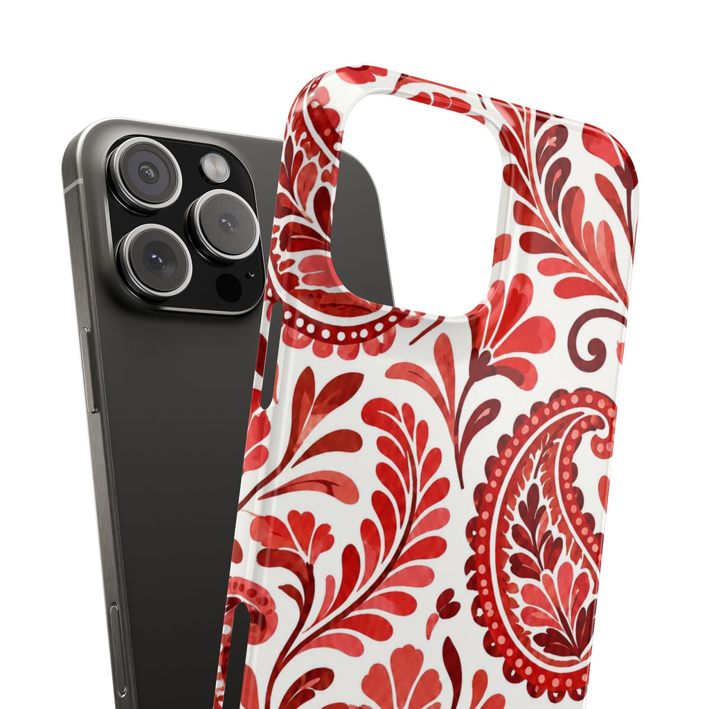 Red Paisley Pattern — Slim iphone Case