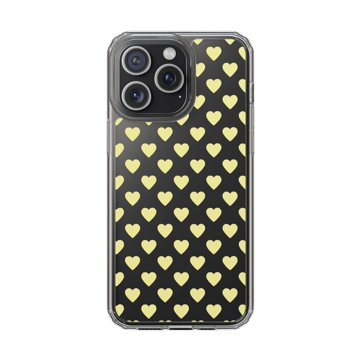 Yellow Heart Pattern — Clear Phone Case