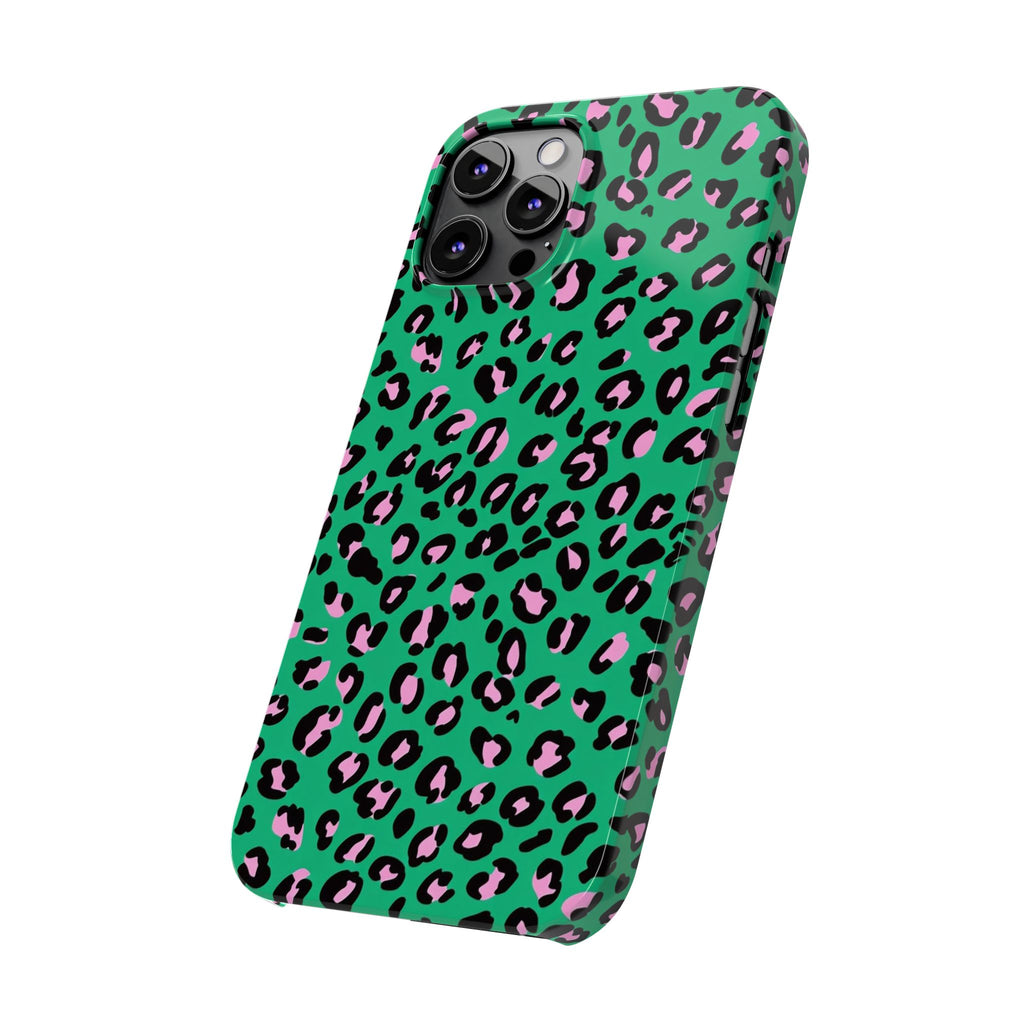 Green & Pink Leopard — Slim iphone Case