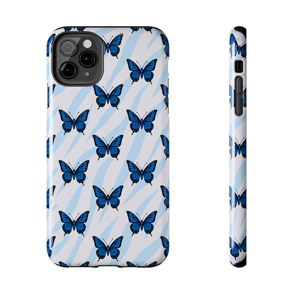 Blue Butterfly and Zebra— Tough Phone Case