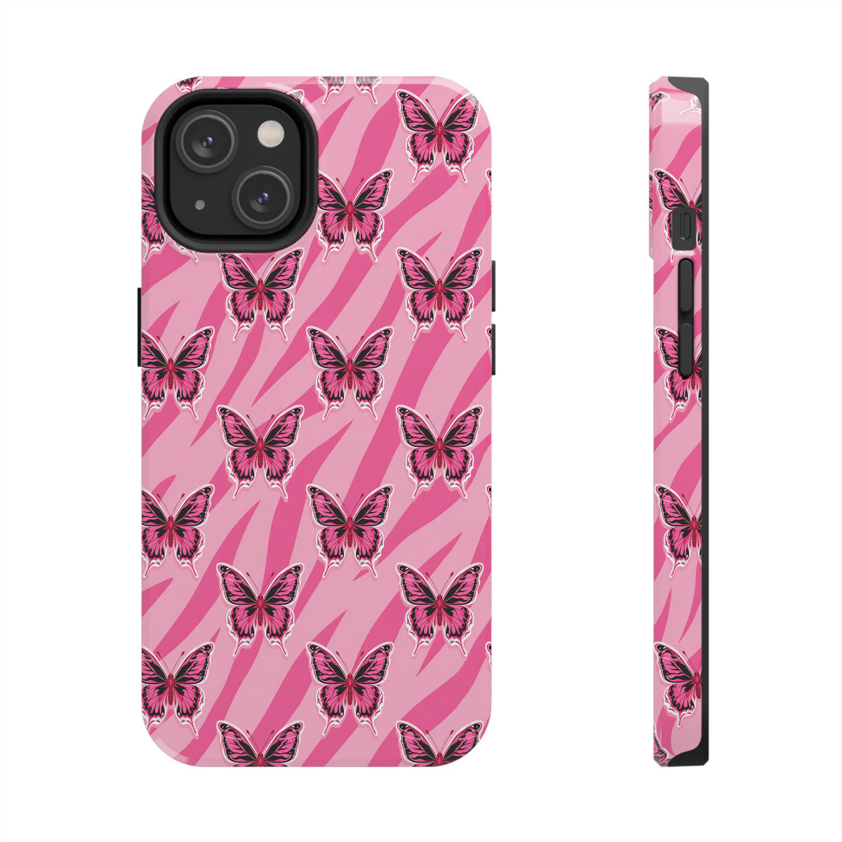 Pink Butterfly and Zebra— Tough Phone Case
