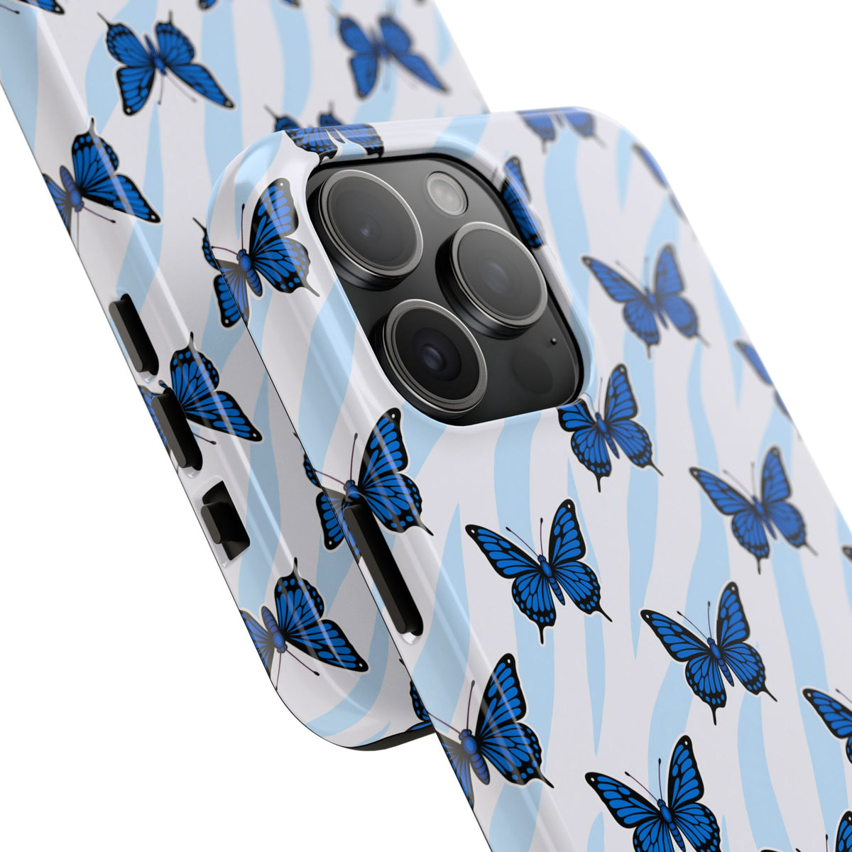 Blue Butterfly and Zebra— Tough Phone Case