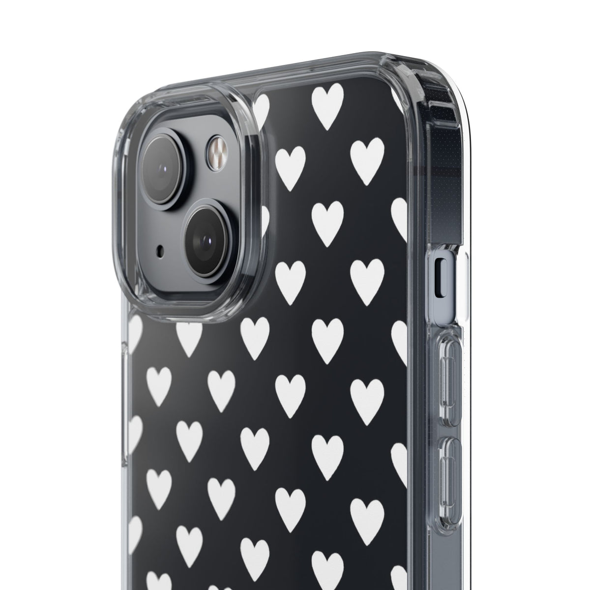 White Heart Pattern — Clear Phone Case