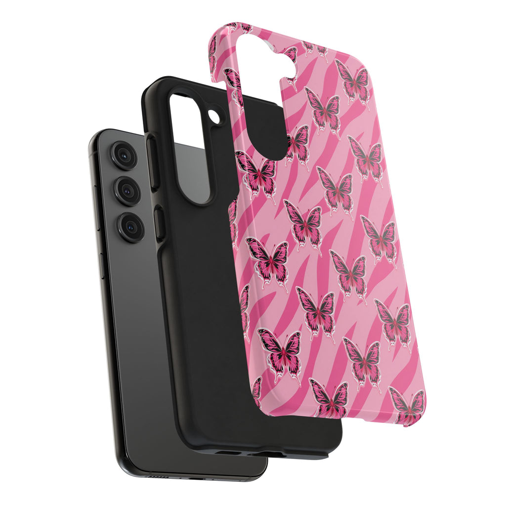 Pink Butterfly and Zebra— Tough Phone Case