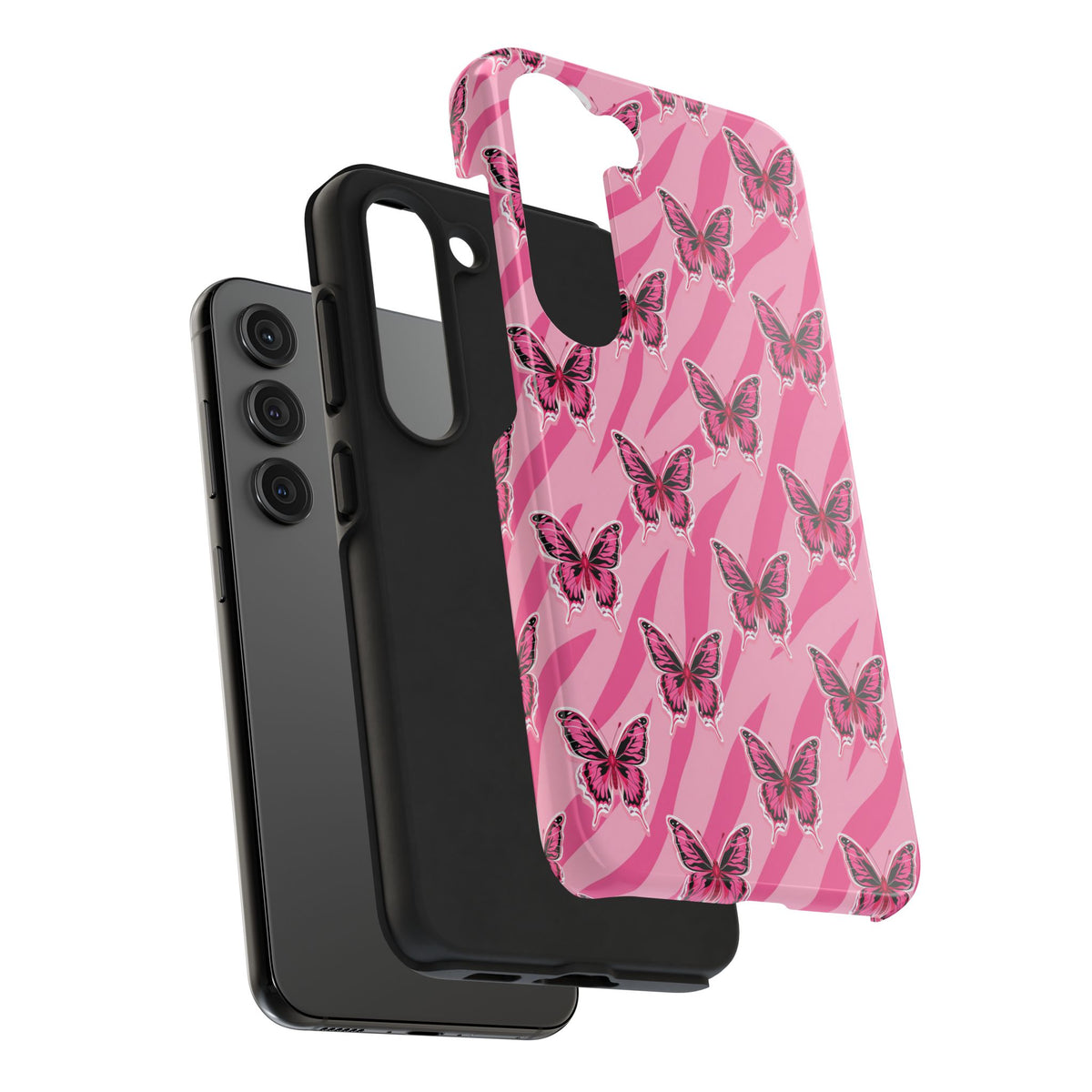 Pink Butterfly and Zebra— Tough Phone Case
