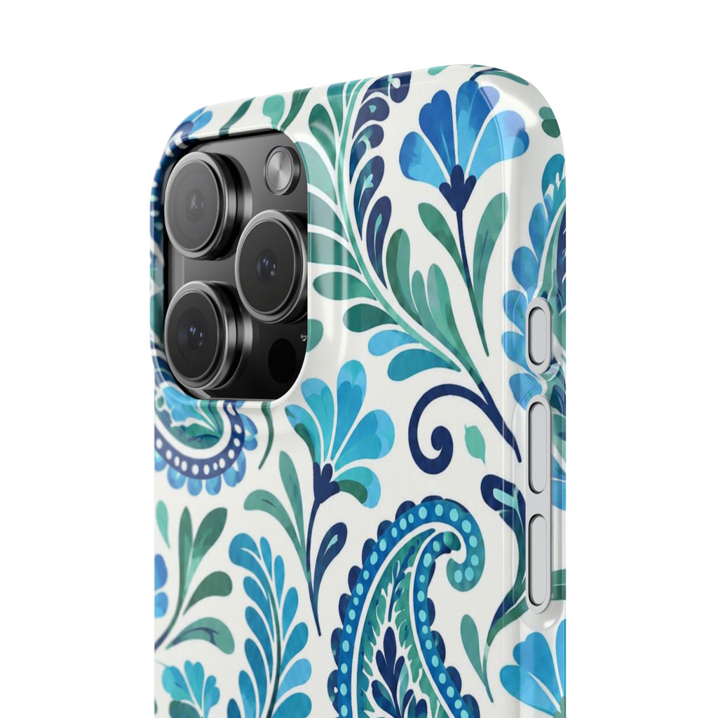 Blue Paisley Pattern— Slim Case for iPhone