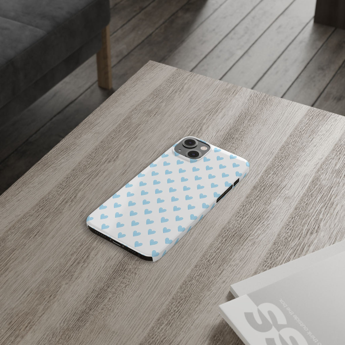 Blue Heart Pattern - Slim iphone Case