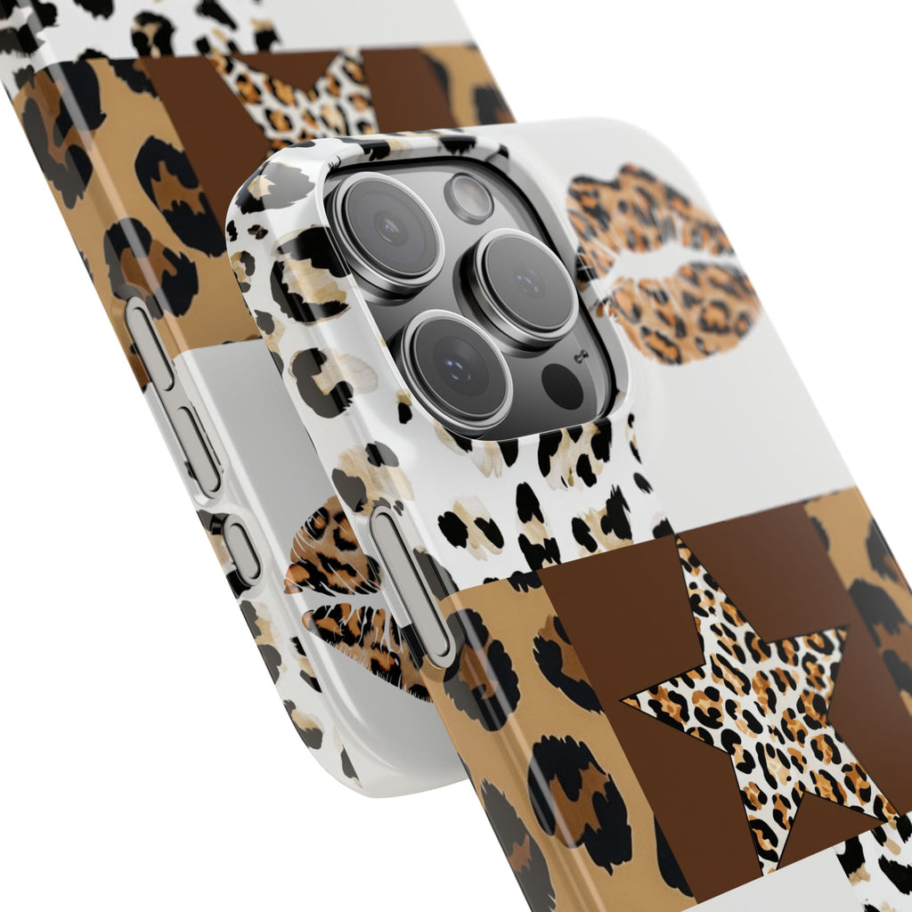 Leopard Kiss Patchwork—  Slim iphone Case