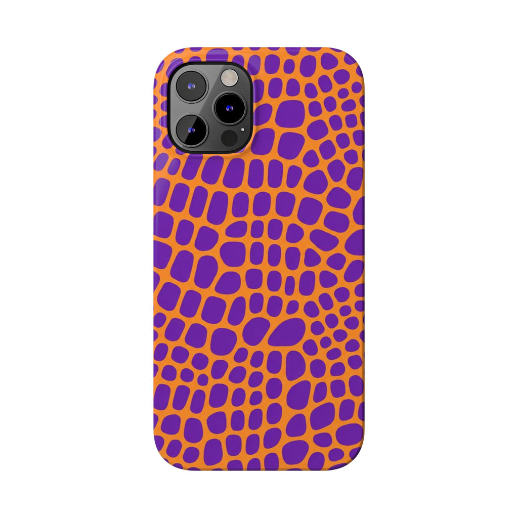 Purple & Orange Gator — Slim iphone Case