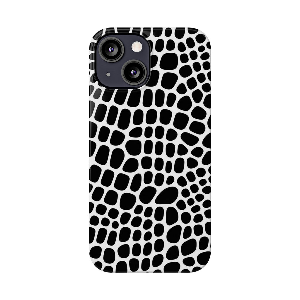 Black and White Gator — Slim iphone Case