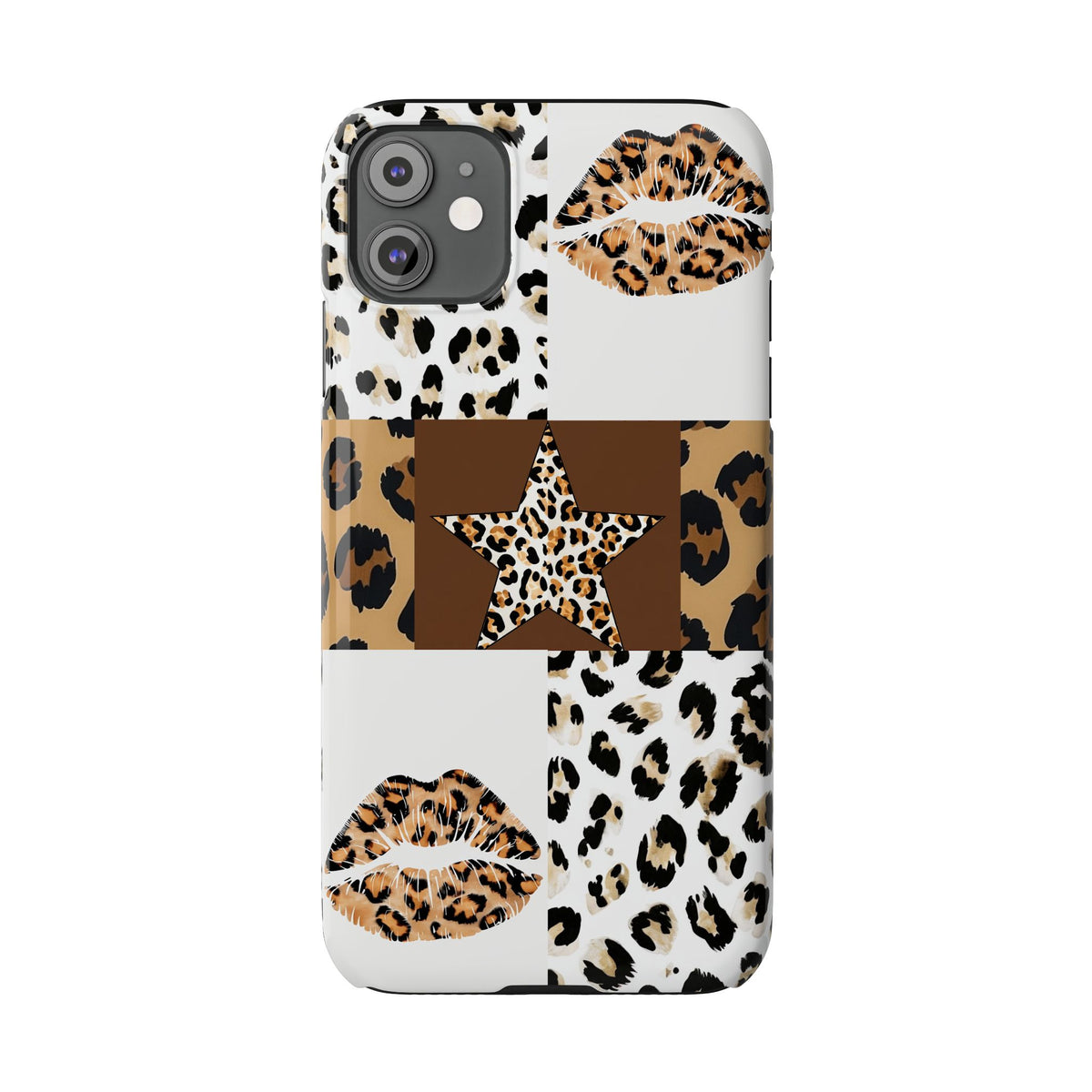 Leopard Kiss Patchwork—  Slim iphone Case