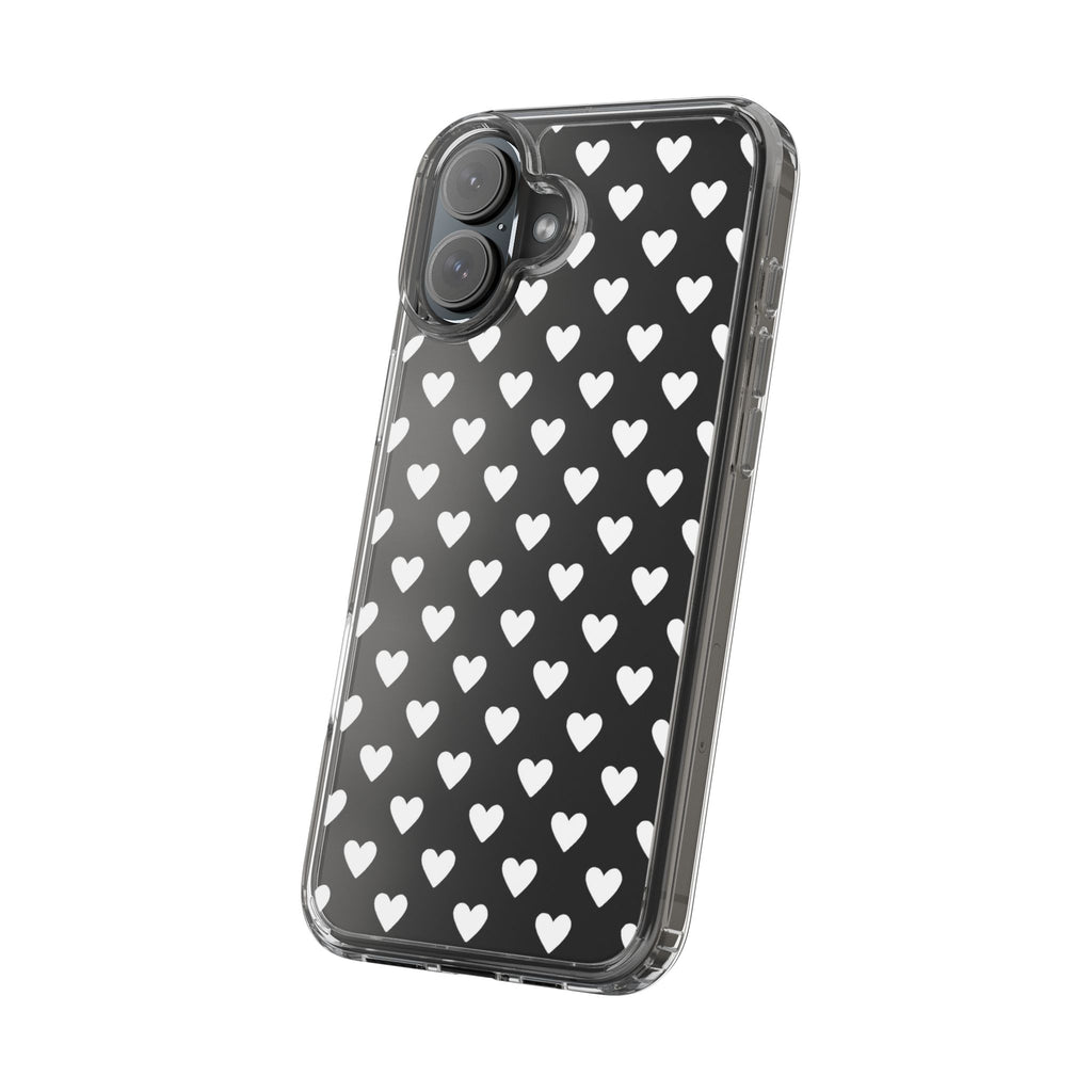 White Heart Pattern — Clear Phone Case