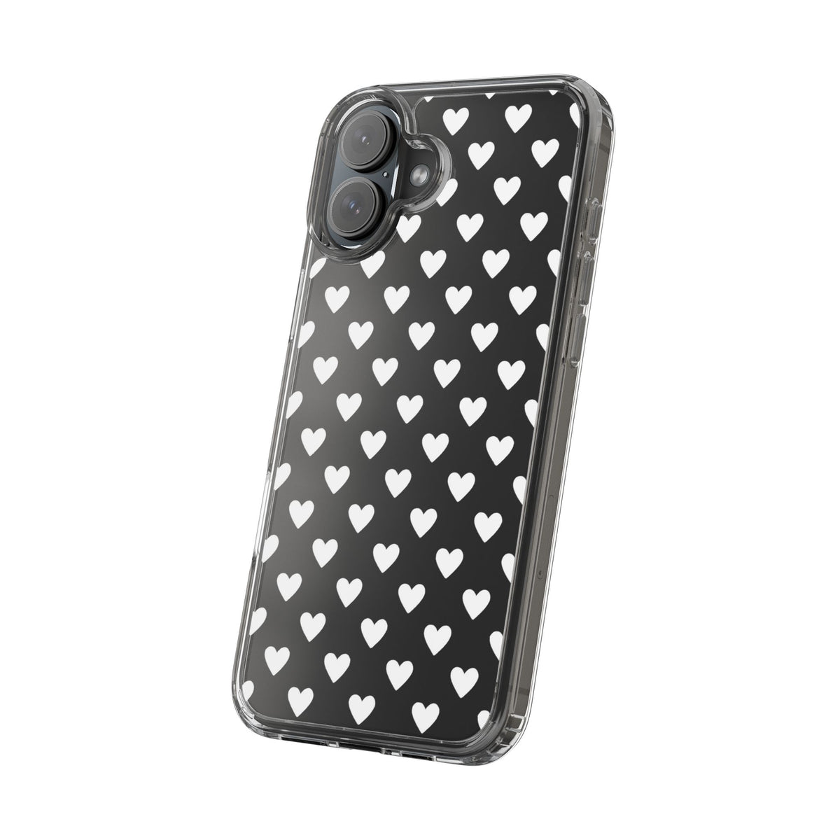 White Heart Pattern — Clear Phone Case