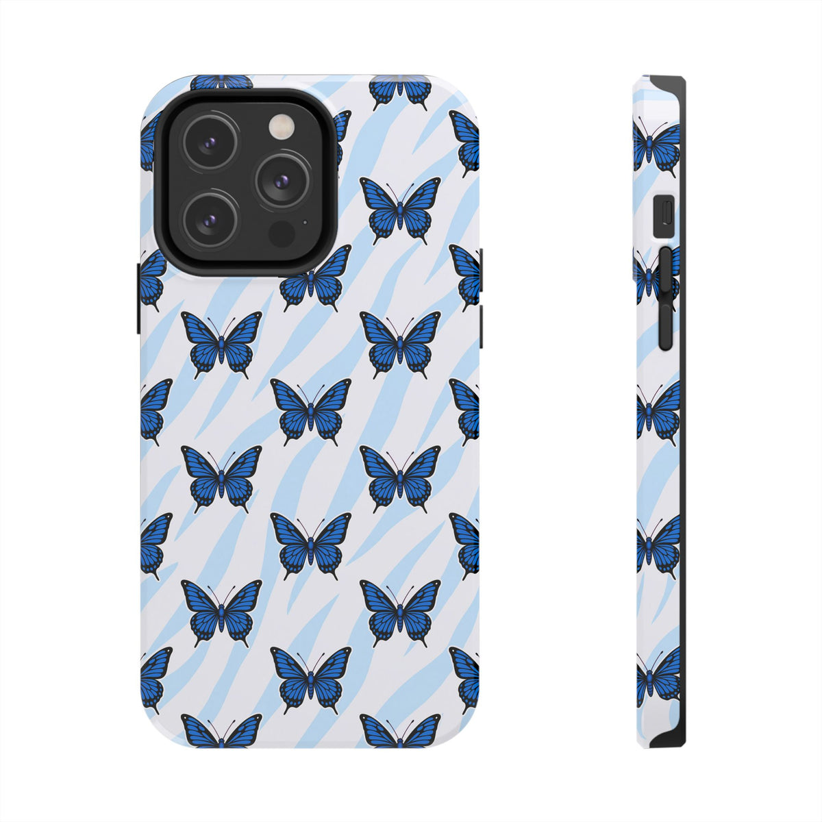 Blue Butterfly and Zebra— Tough Phone Case
