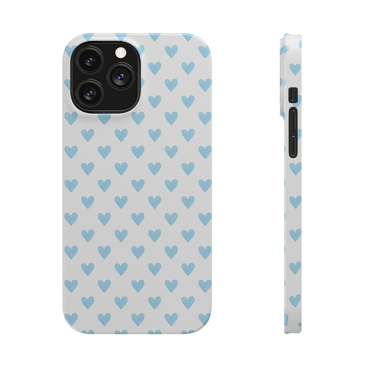 Blue Heart Pattern - Slim iphone Case