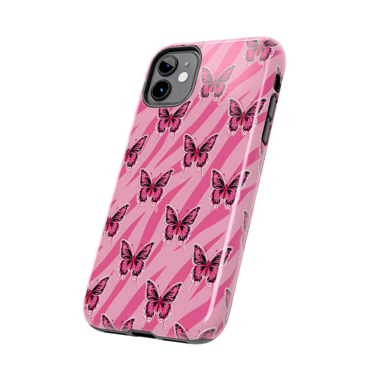 Pink Butterfly and Zebra— Tough Phone Case