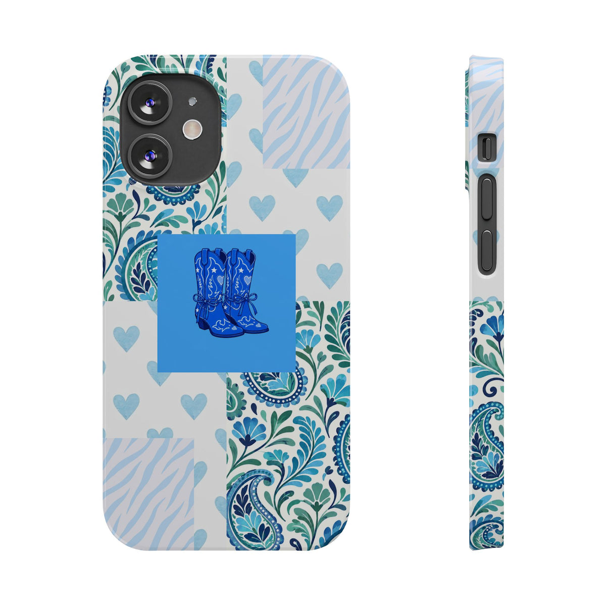 Blue Boot Multi Pattern  – Slim iphone Case