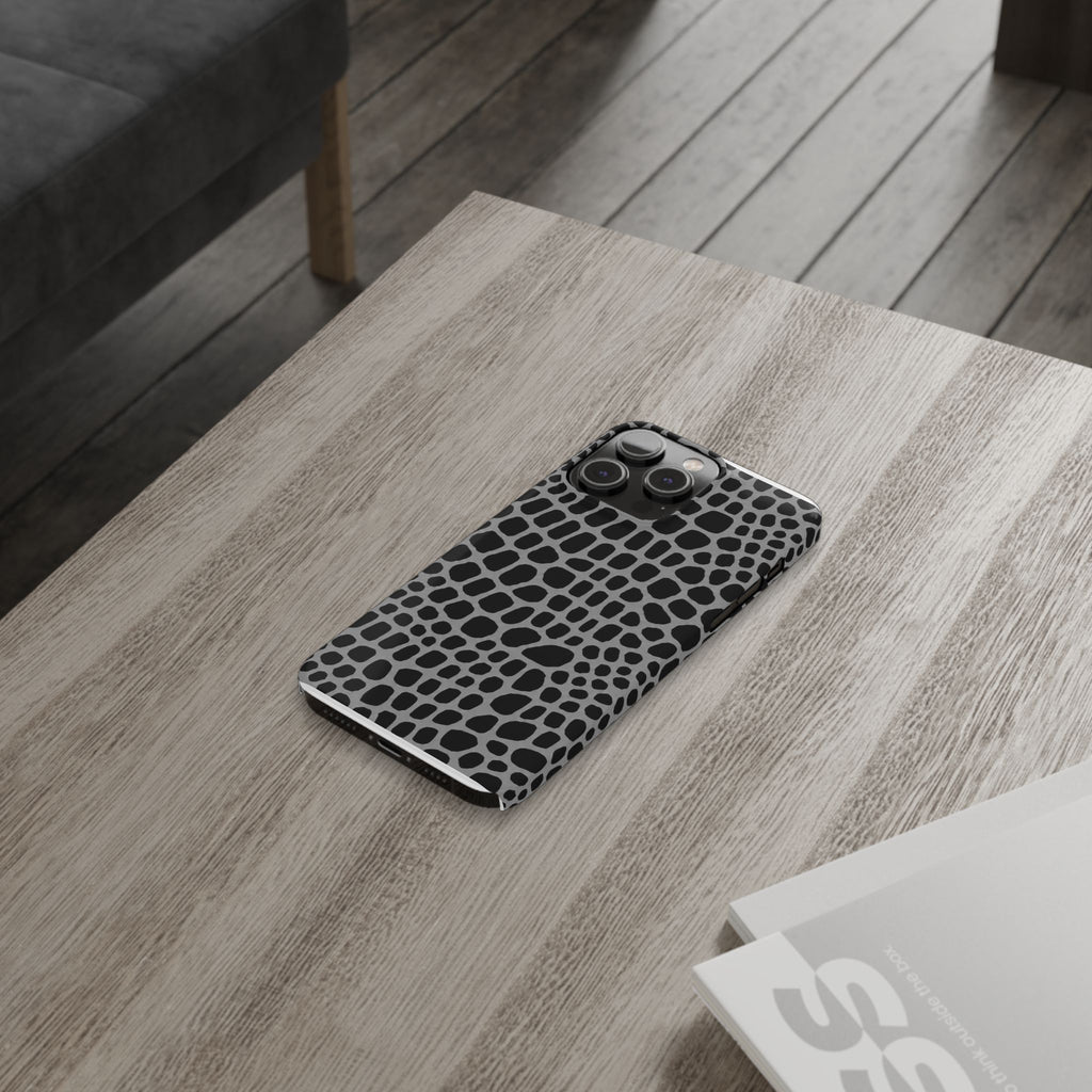 Black & Grey Gator - Slim iphone Case