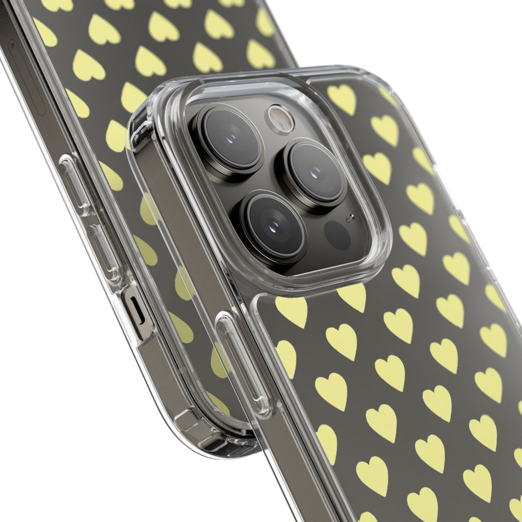Yellow Heart Pattern — Clear Phone Case