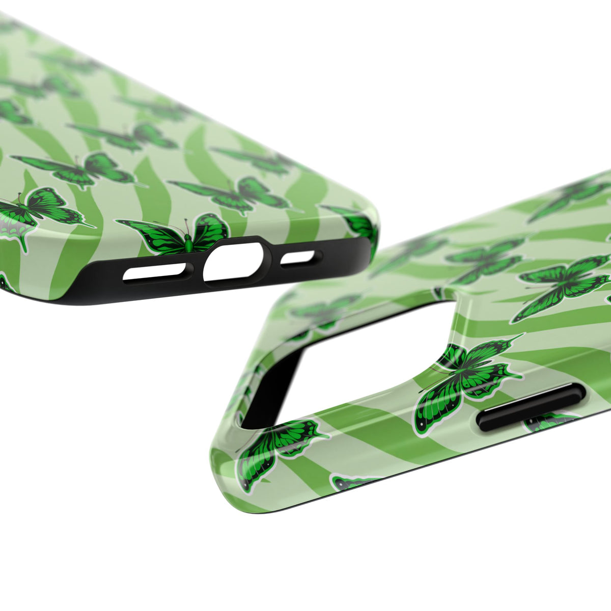 Green Butterfly and Zebra —Tough Phone Case