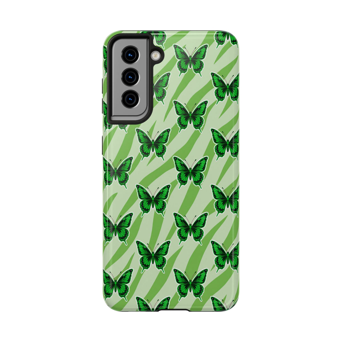 Green Butterfly and Zebra —Tough Phone Case