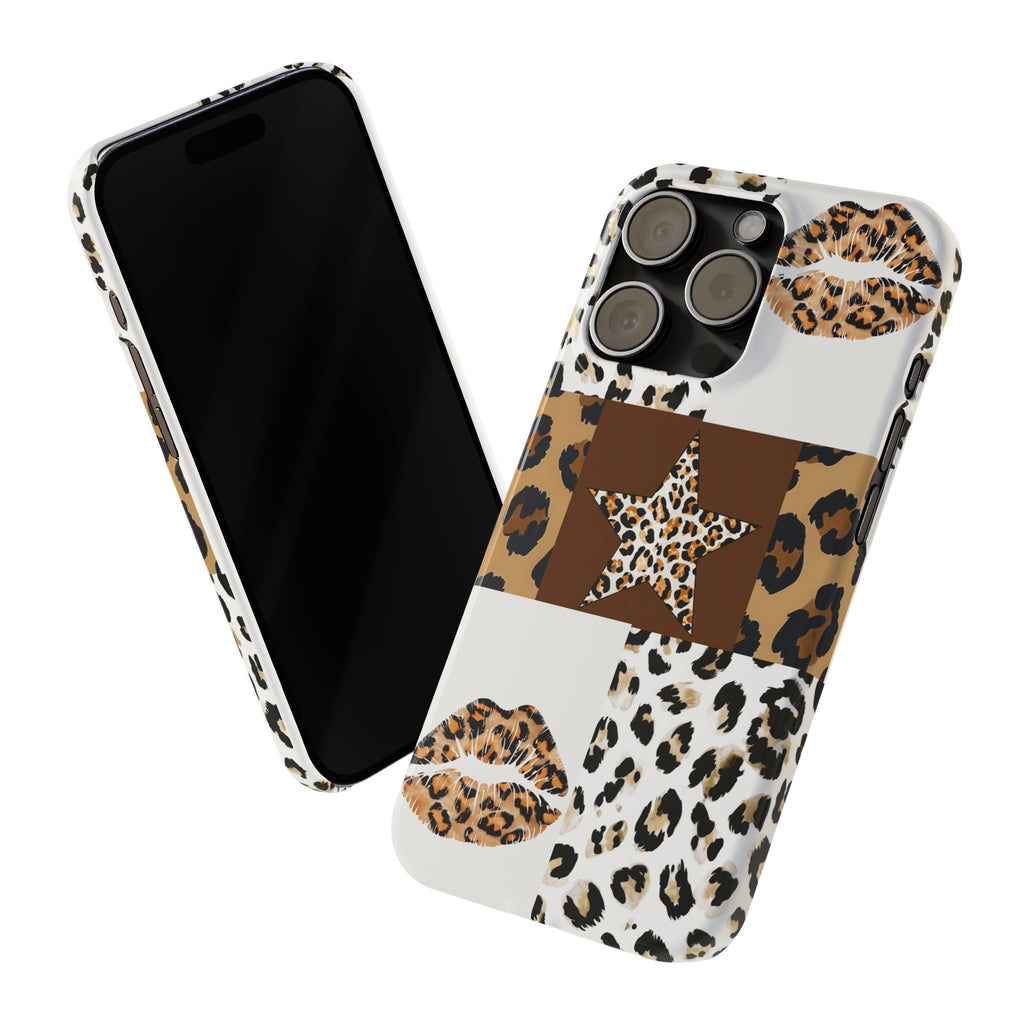 Leopard Kiss Patchwork—  Slim iphone Case