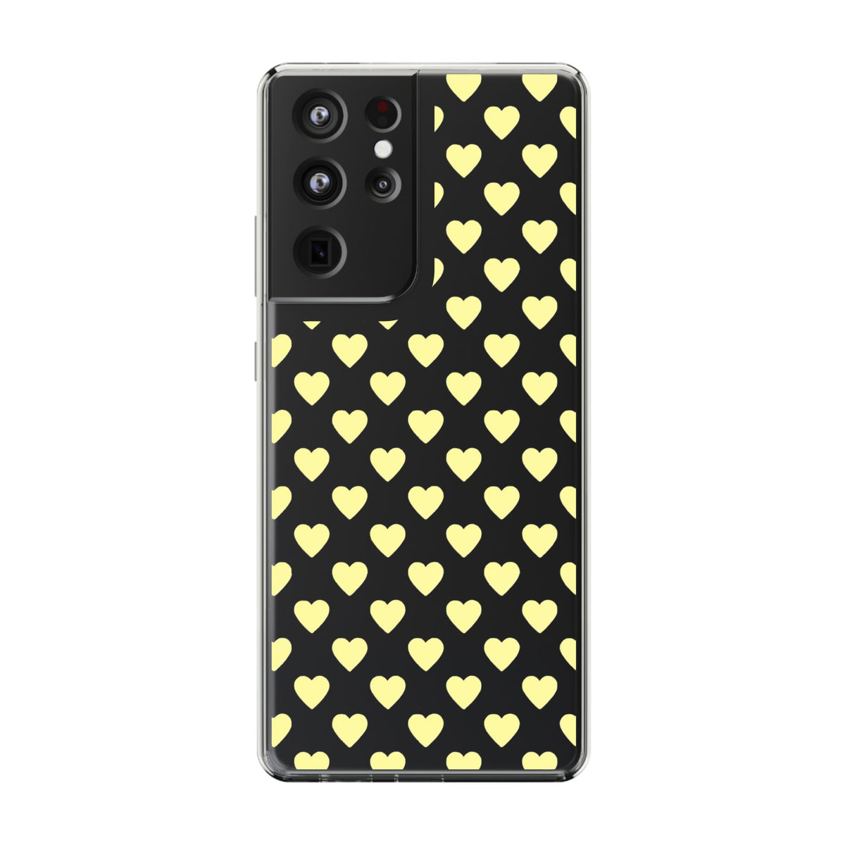 Yellow Heart Pattern — Clear Phone Case