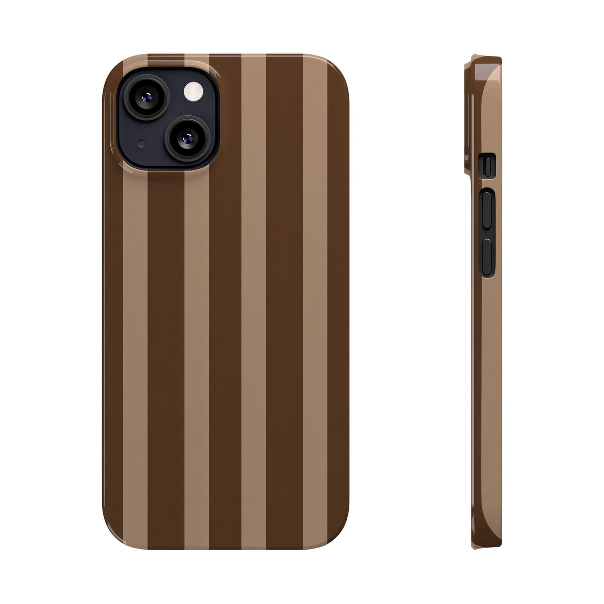 Retro Brown Stripes— Slim iphone Case