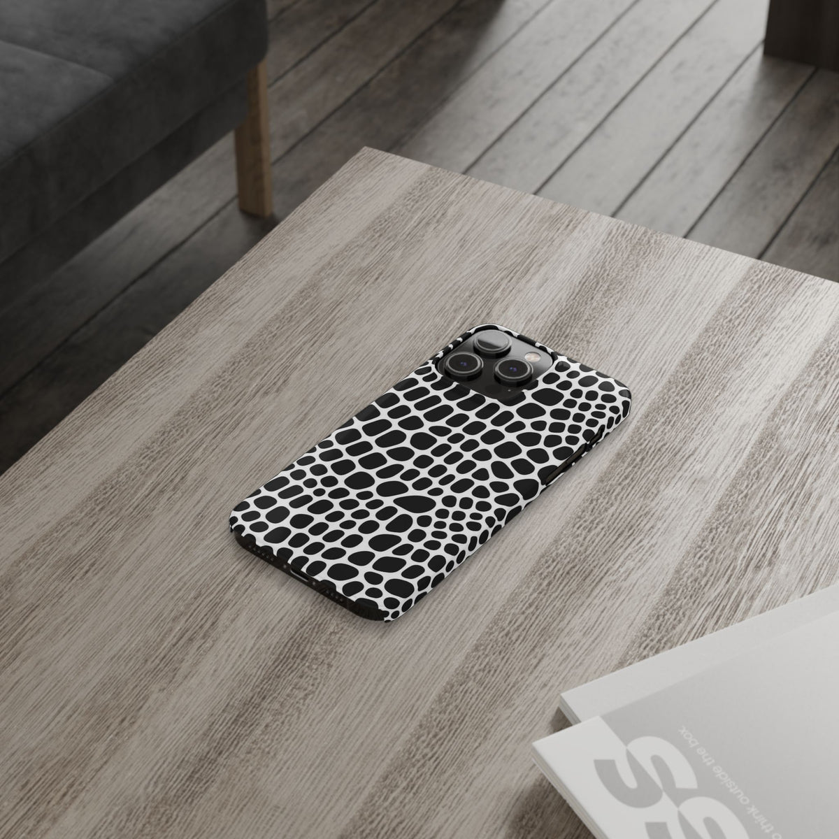 Black and White Gator — Slim iphone Case
