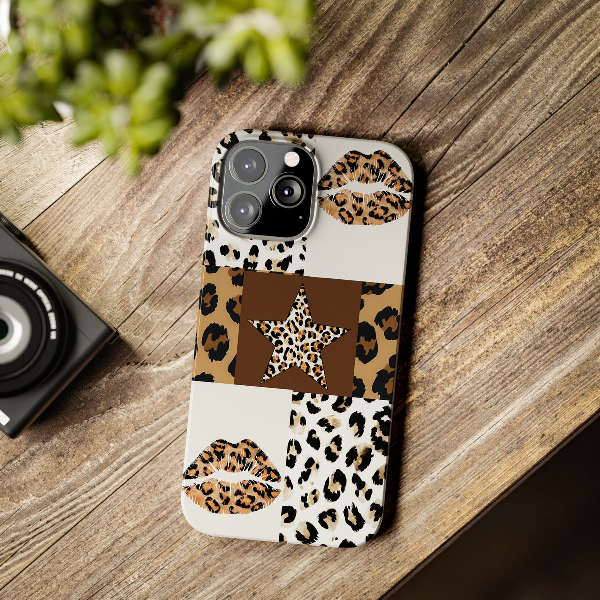 Leopard Kiss Patchwork—  Slim iphone Case