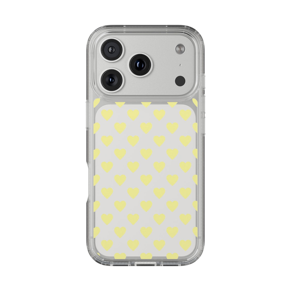 Yellow Heart Pattern — Clear Phone Case