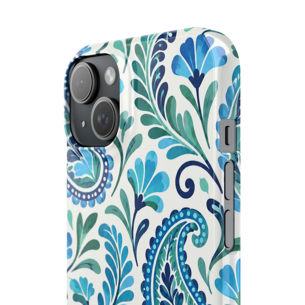Blue Paisley Pattern— Slim Case for iPhone