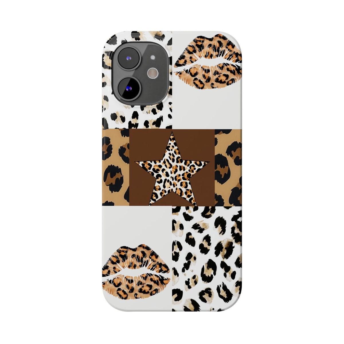Leopard Kiss Patchwork—  Slim iphone Case