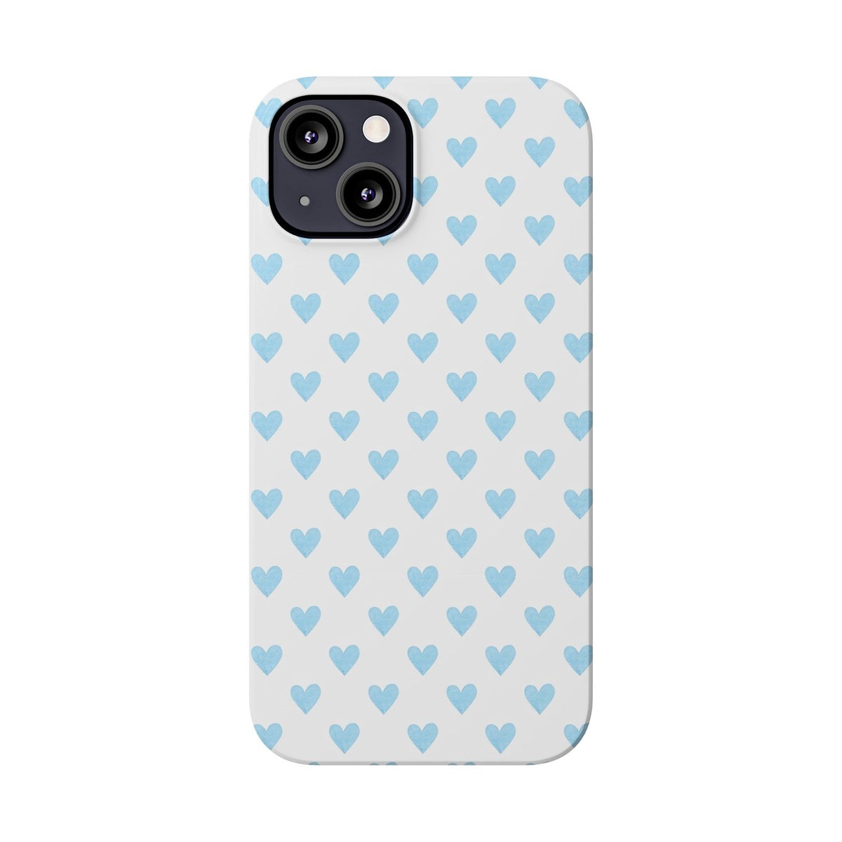 Blue Heart Pattern - Slim iphone Case
