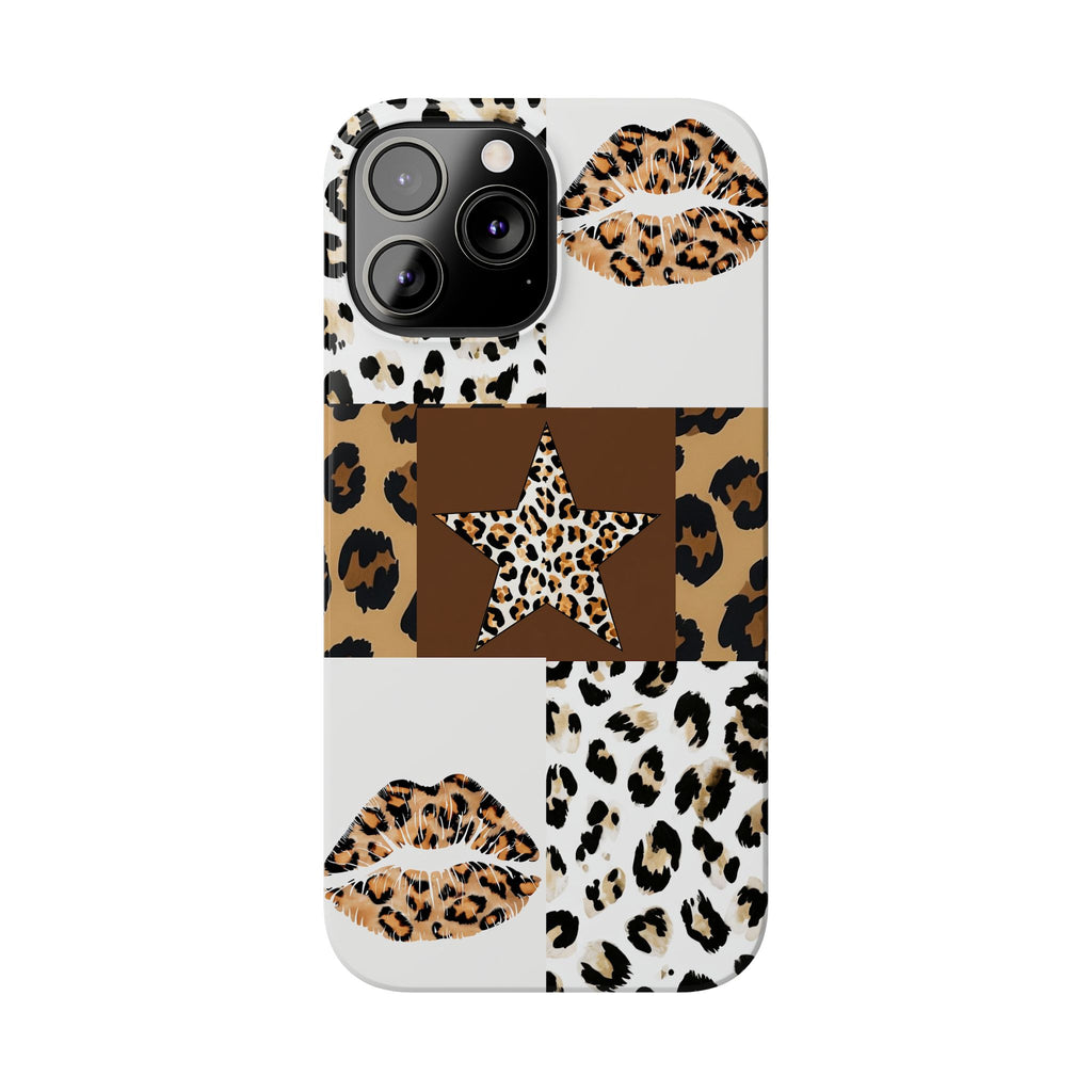 Leopard Kiss Patchwork—  Slim iphone Case