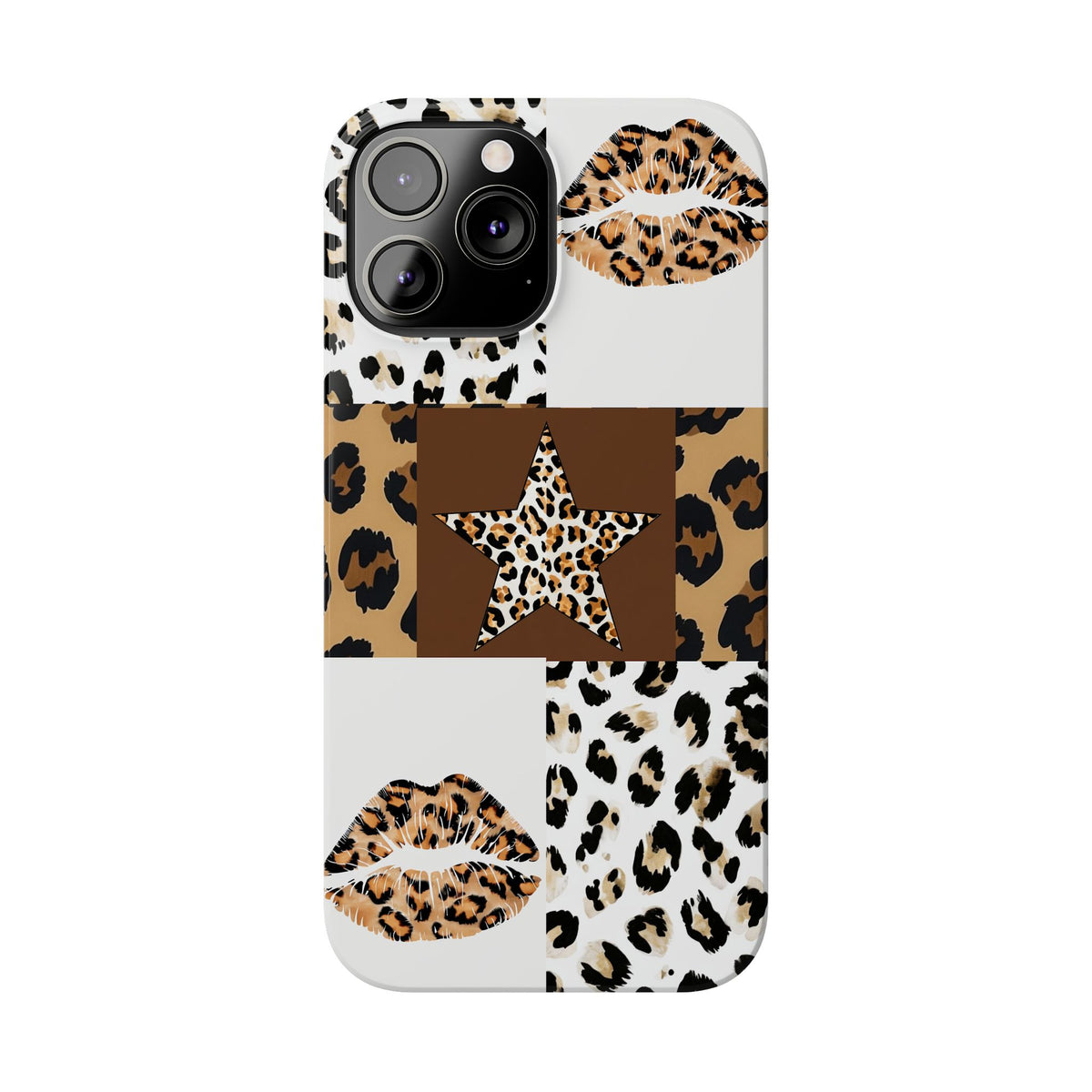 Leopard Kiss Patchwork—  Slim iphone Case