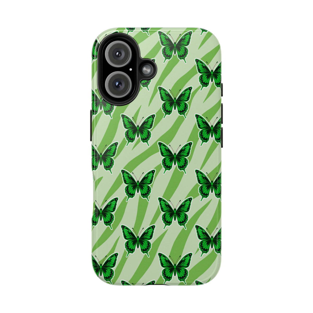 Green Butterfly and Zebra —Tough Phone Case