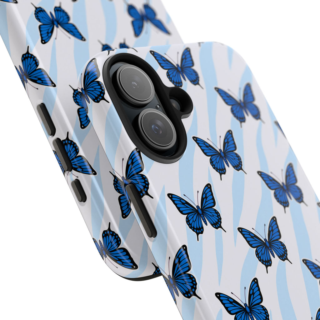 Blue Butterfly and Zebra— Tough Phone Case