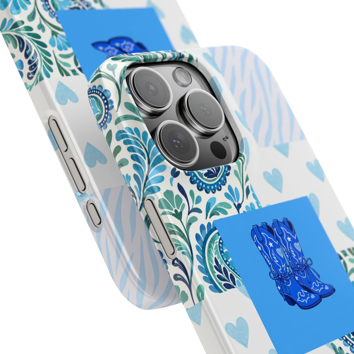 Blue Boot Multi Pattern  – Slim iphone Case