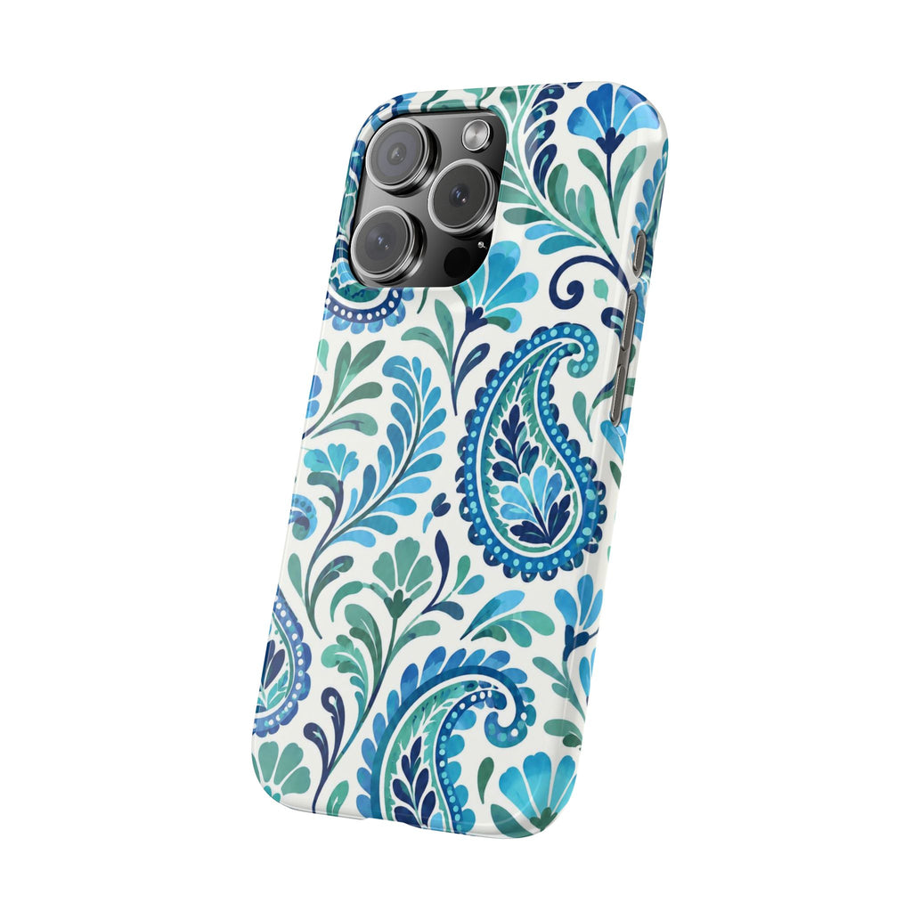 Blue Paisley Pattern— Slim Case for iPhone
