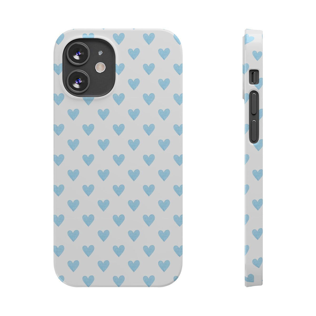 Blue Heart Pattern - Slim iphone Case