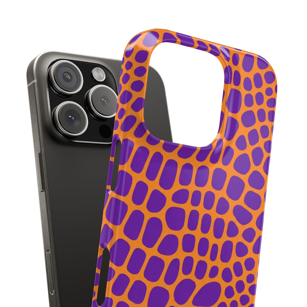 Purple & Orange Gator — Slim iphone Case