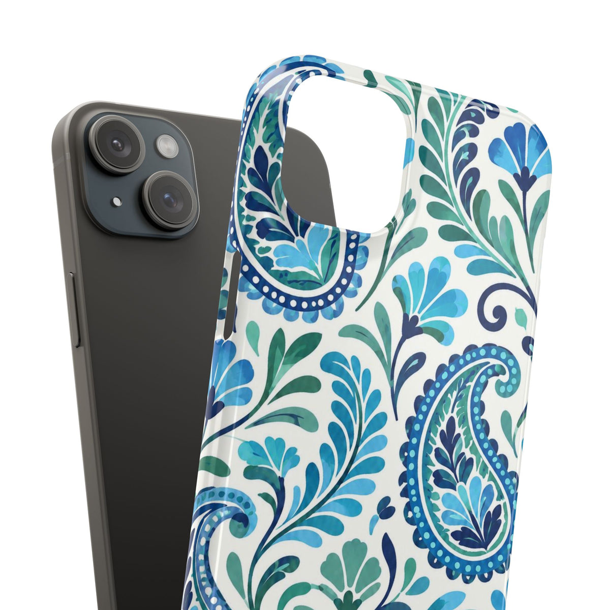 Blue Paisley Pattern— Slim Case for iPhone