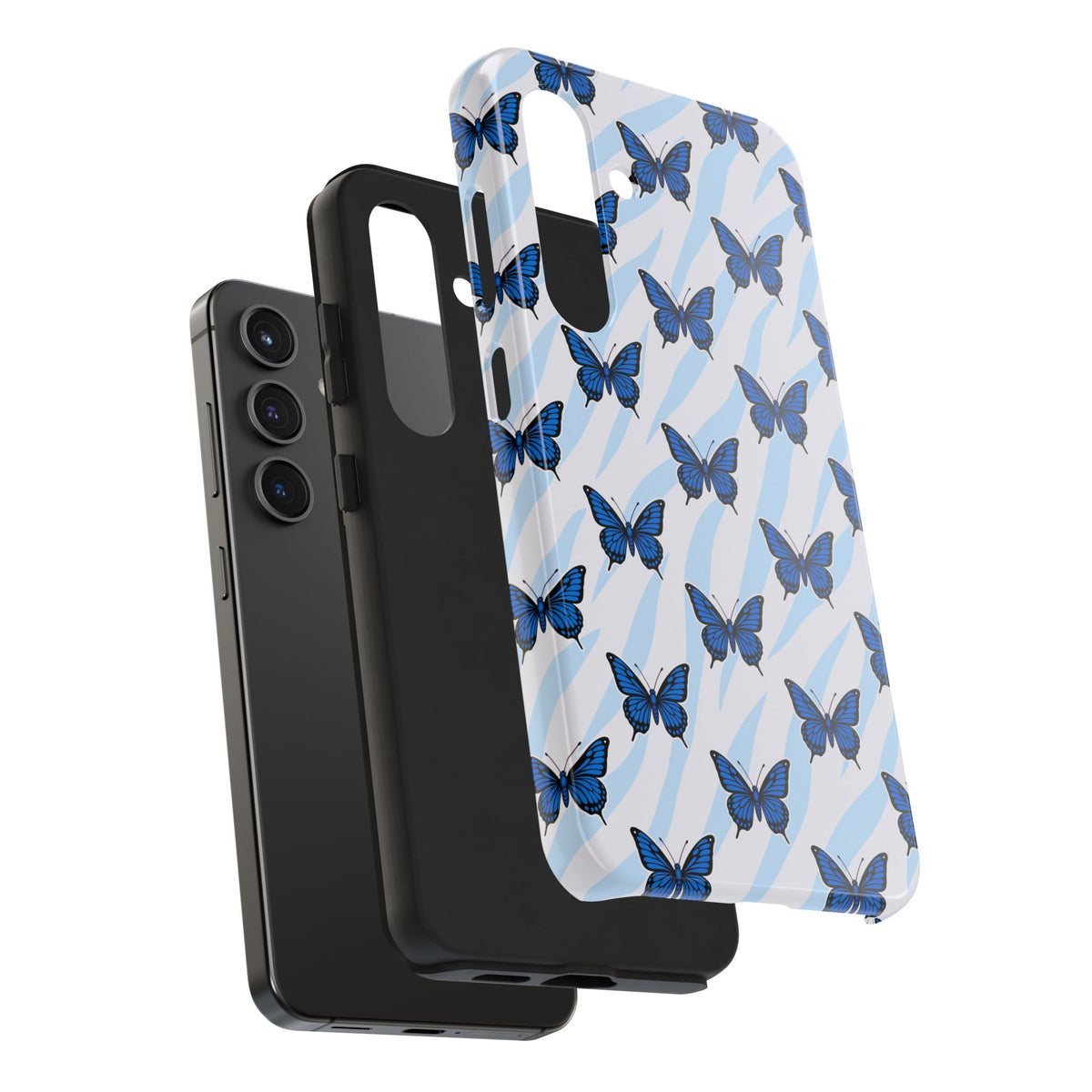Blue Butterfly and Zebra— Tough Phone Case